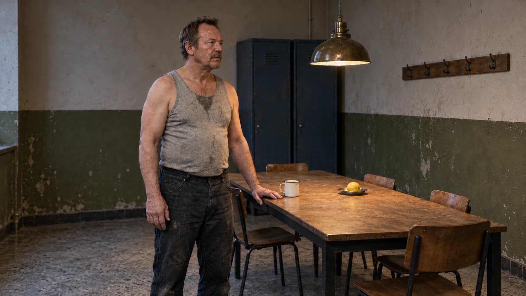 A three-quarter view shows the front and right side of Brutalisti beside the table.